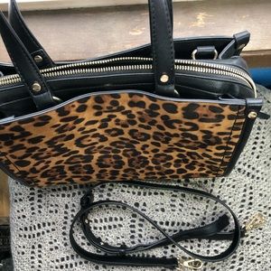 Handbag with calf hair leopard print. Never used.